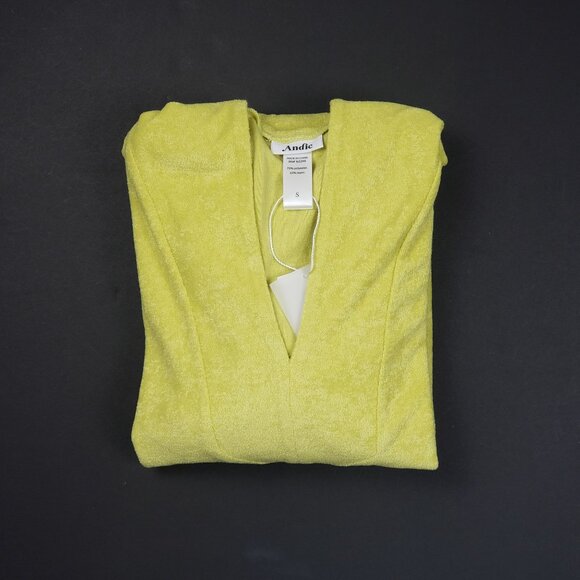 Andie Swim The Hoodie Dress Women's Size Small Honeysuckle Terry Lounge Cover-Up - Picture 16 of 16